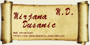 Mirjana Dušanić vizit kartica